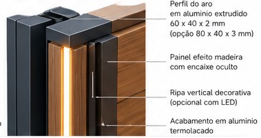 Portão em alumínio P04 NATURA